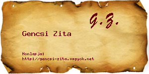 Gencsi Zita névjegykártya